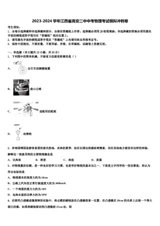 2023-2024学年江西省高安二中中考物理考试模拟冲刺卷含解析.doc