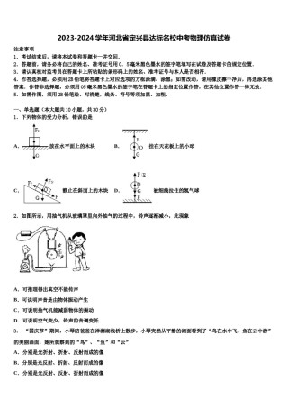 2023-2024学年河北省定兴县达标名校中考物理仿真试卷含解析.doc