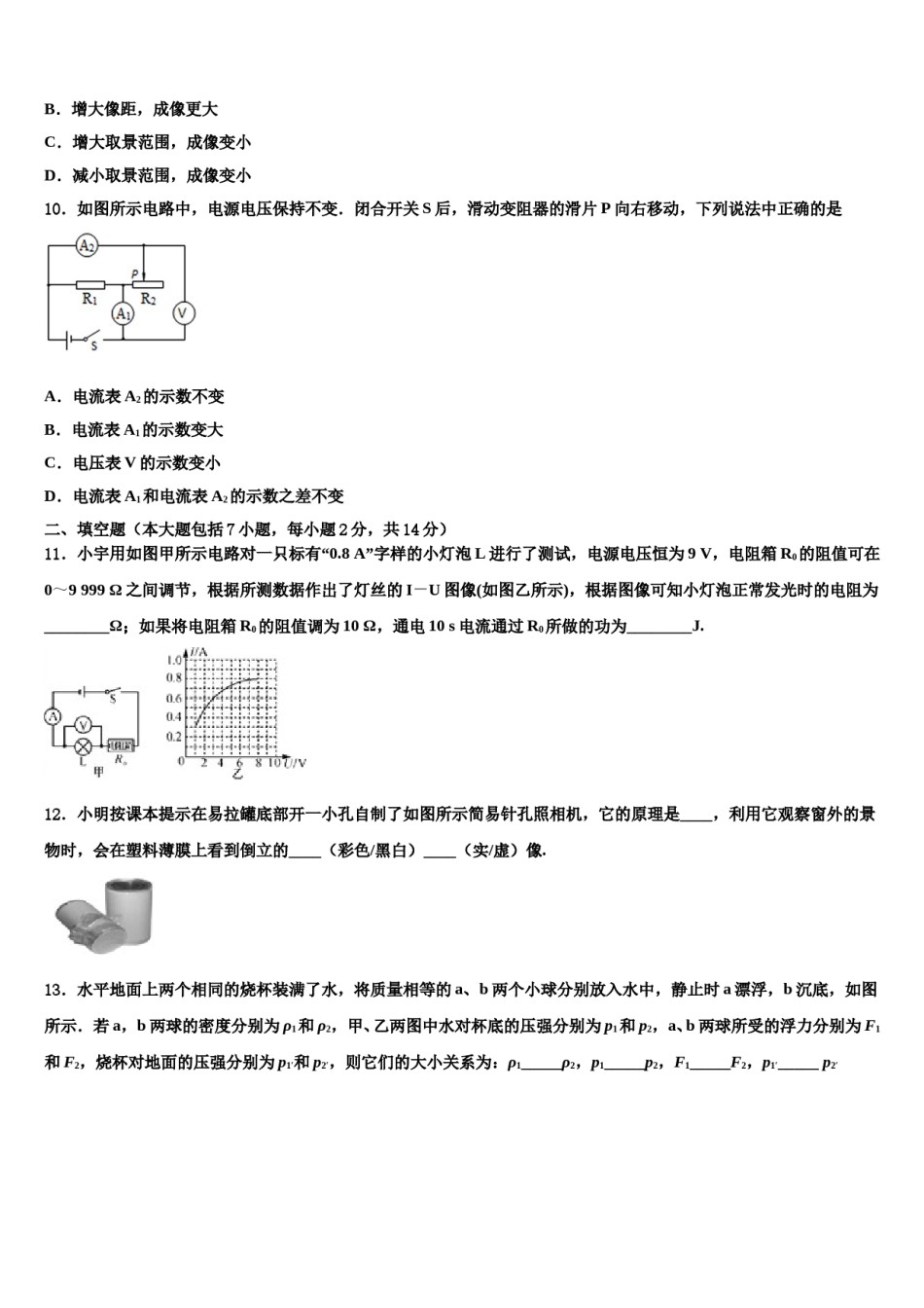 2023-2024学年河北省廊坊市霸州市重点名校中考物理模拟预测题含解析.doc_第3页
