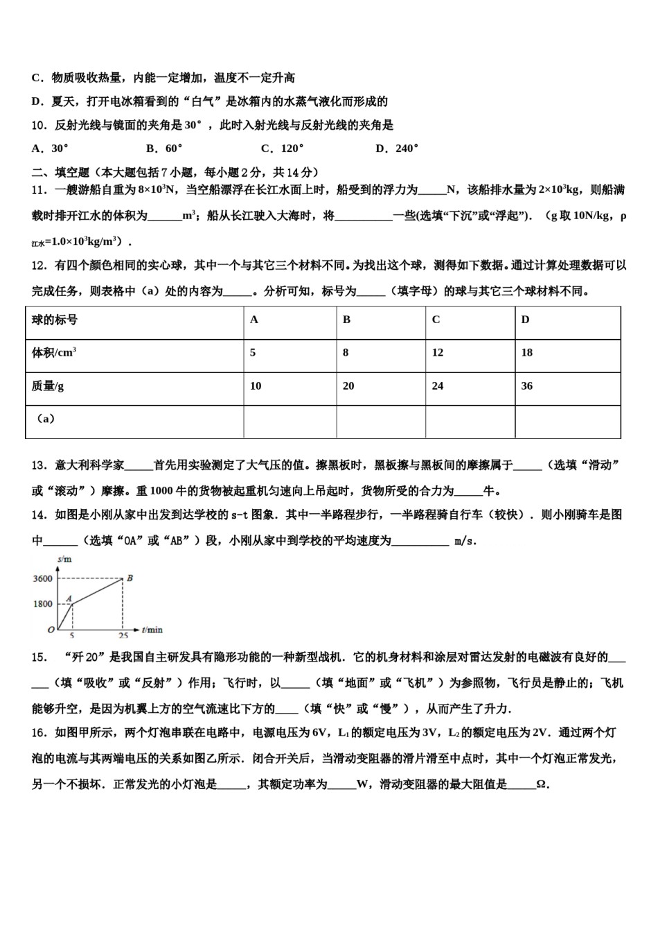 2023-2024学年浙江杭州拱墅区锦绣育才中考物理模试卷含解析.doc_第3页