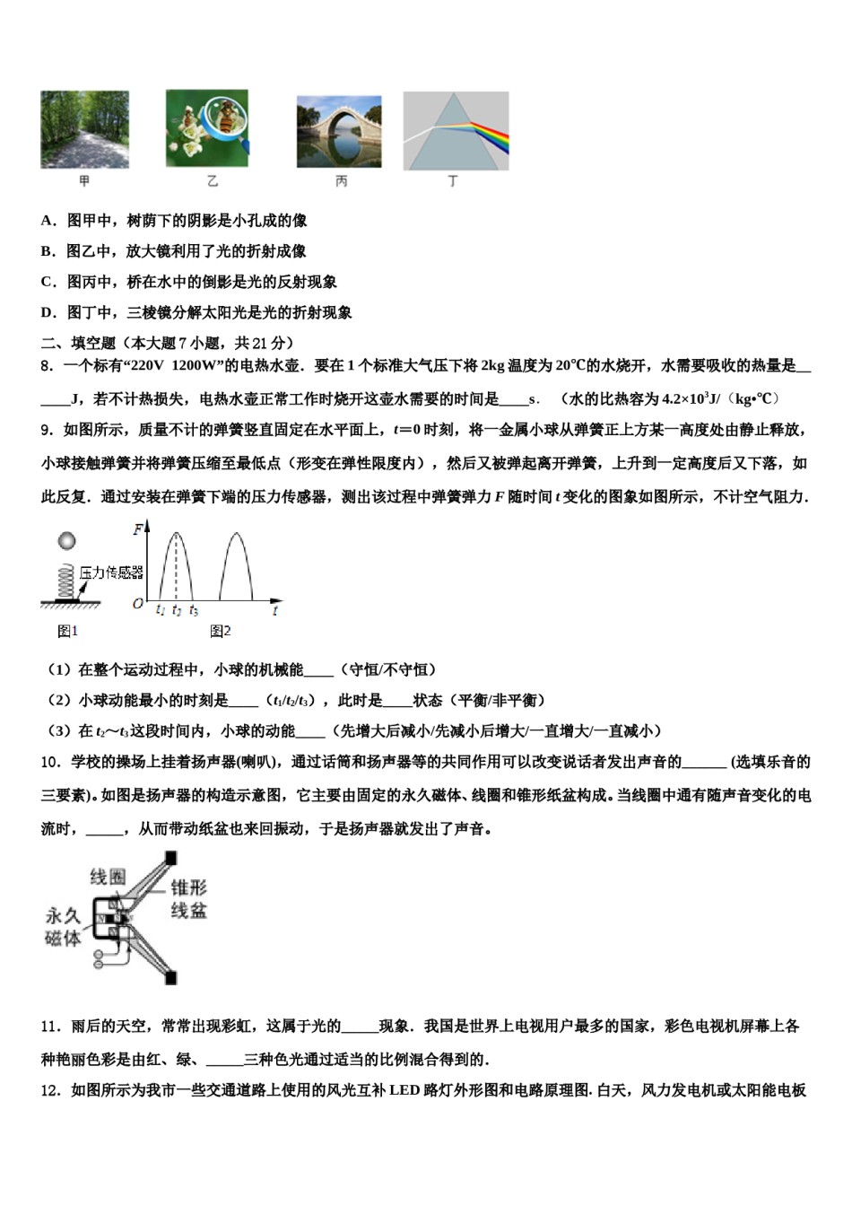 2023-2024学年浙江省温州市经济开发区海城中学中考联考物理试题含解析.doc_第3页