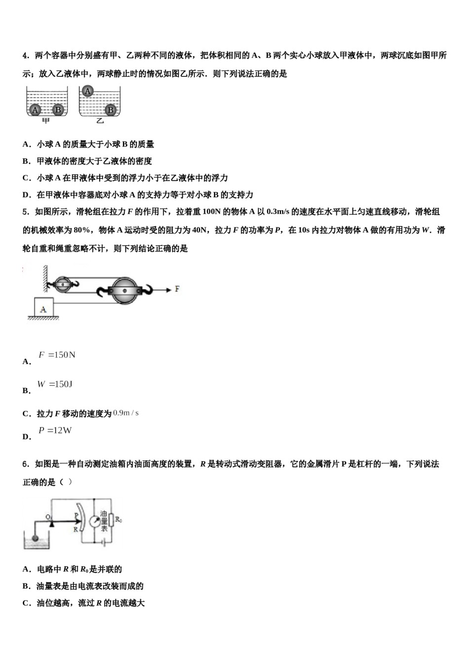 2023-2024学年湖北省咸宁市赤壁市中学中考物理押题卷含解析.doc_第2页