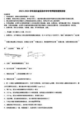 2023-2024学年湖北省宜昌中学中考押题物理预测卷含解析.doc