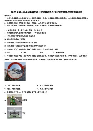 2023-2024学年湖北省恩施州宣恩县市级名校中考物理对点突破模拟试卷含解析.doc