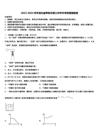 2023-2024学年湖北省枣阳市第三中学中考物理猜题卷含解析.doc