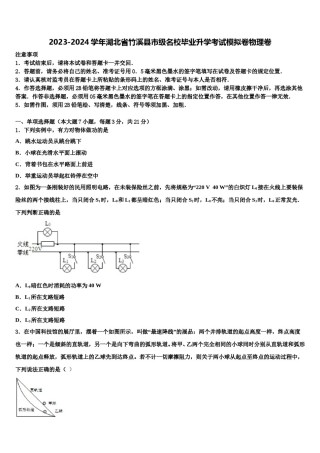 2023-2024学年湖北省竹溪县市级名校毕业升学考试模拟卷物理卷含解析.doc