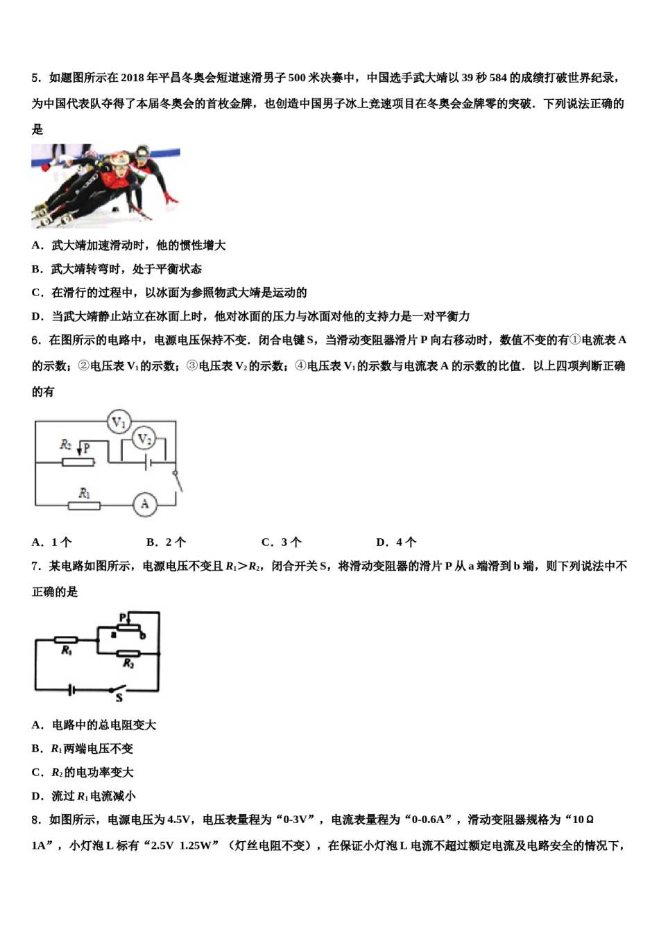 2023-2024学年湖北省黄冈市麻城市中考一模物理试题含解析.doc_第2页