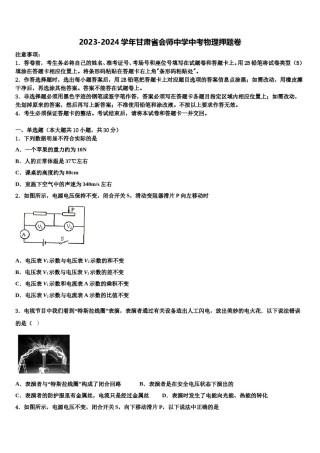 2023-2024学年甘肃省会师中学中考物理押题卷含解析.doc