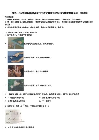 2023-2024学年福建省漳州市诏安县重点达标名校中考物理最后一模试卷含解析.doc