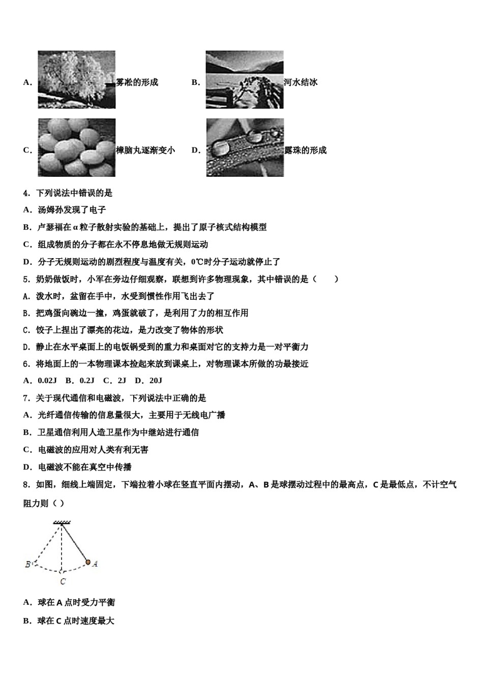 2023-2024学年肇庆市重点中学中考试题猜想物理试卷含解析.doc_第2页