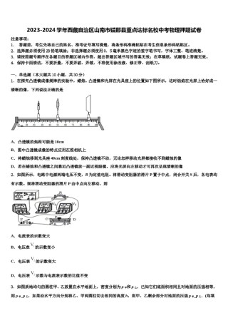 2023-2024学年西藏自治区山南市错那县重点达标名校中考物理押题试卷含解析.doc