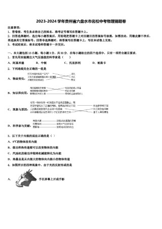 2023-2024学年贵州省六盘水市名校中考物理猜题卷含解析.doc