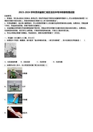 2023-2024学年贵州省铜仁地区名校中考冲刺卷物理试题含解析.doc