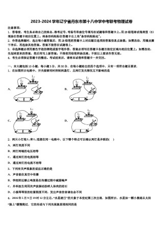 2023-2024学年辽宁省丹东市第十八中学中考联考物理试卷含解析.doc