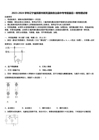 2023-2024学年辽宁省抚顺市新宾满族自治县中考考前最后一卷物理试卷含解析.doc