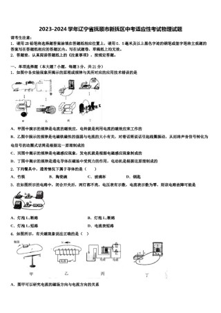 2023-2024学年辽宁省抚顺市新抚区中考适应性考试物理试题含解析.doc