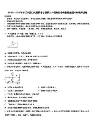 2023-2024学年辽宁营口大石桥市水源镇九一贯制校中考物理最后冲刺模拟试卷含解析.doc