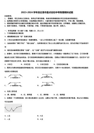2023-2024学年连云港市重点名校中考物理模拟试题含解析.doc