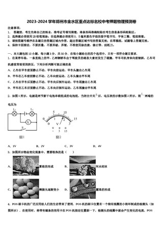 2023-2024学年郑州市金水区重点达标名校中考押题物理预测卷含解析.doc