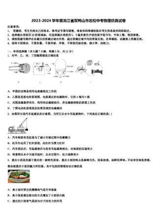 2023-2024学年黑龙江省双鸭山市名校中考物理仿真试卷含解析.doc