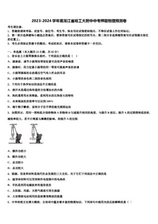 2023-2024学年黑龙江省哈工大附中中考押题物理预测卷含解析.doc
