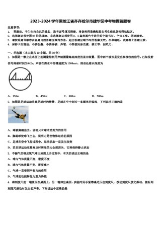 2023-2024学年黑龙江省齐齐哈尔市建华区中考物理猜题卷含解析.doc