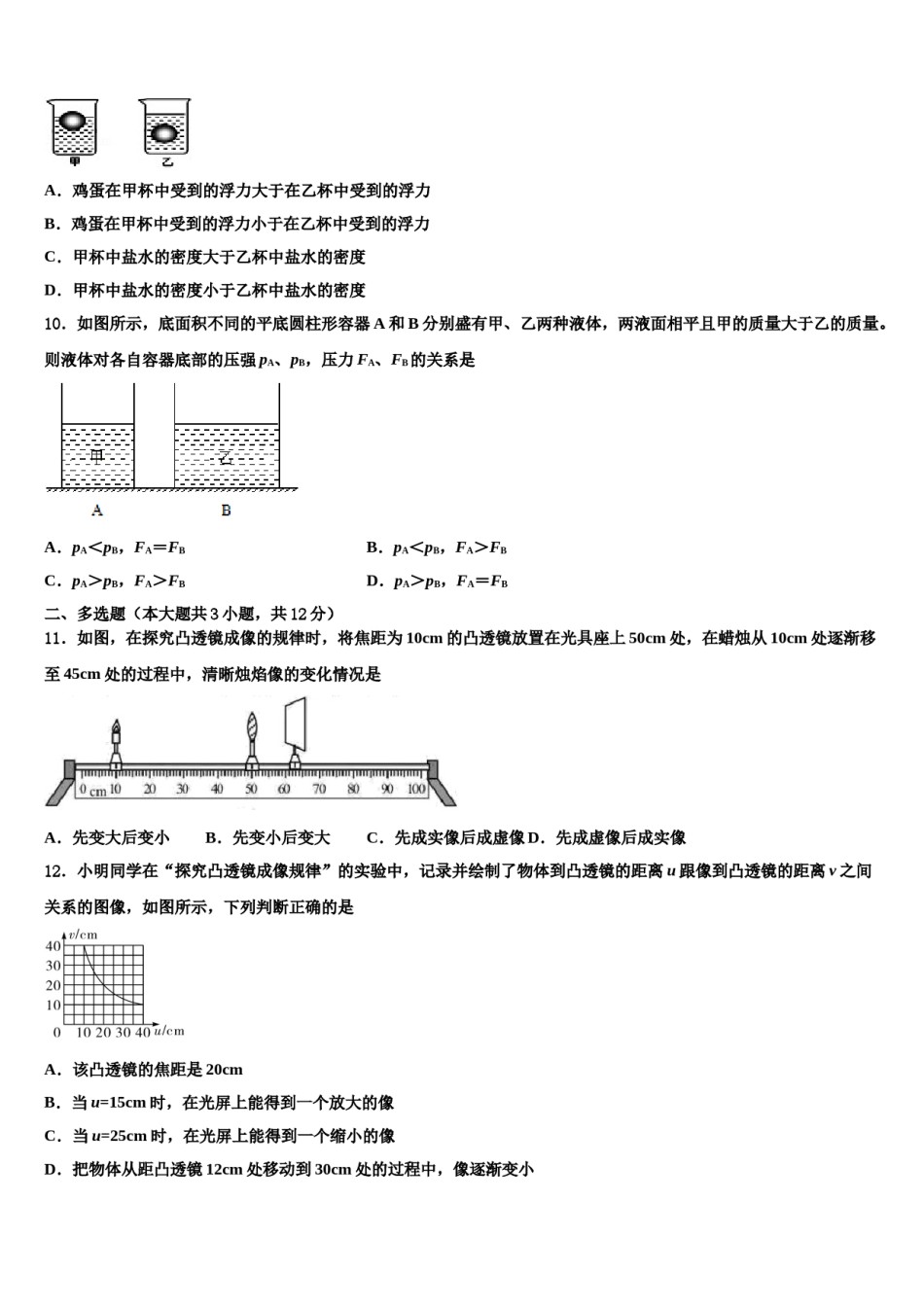2024届云南省云南大学附属中学中考物理押题卷含解析.doc_第3页