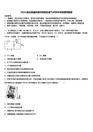 2024届云南省昭通市昭阳区建飞中学中考物理押题卷含解析.doc