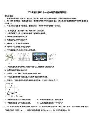 2024届北京市十一校中考四模物理试题含解析.doc
