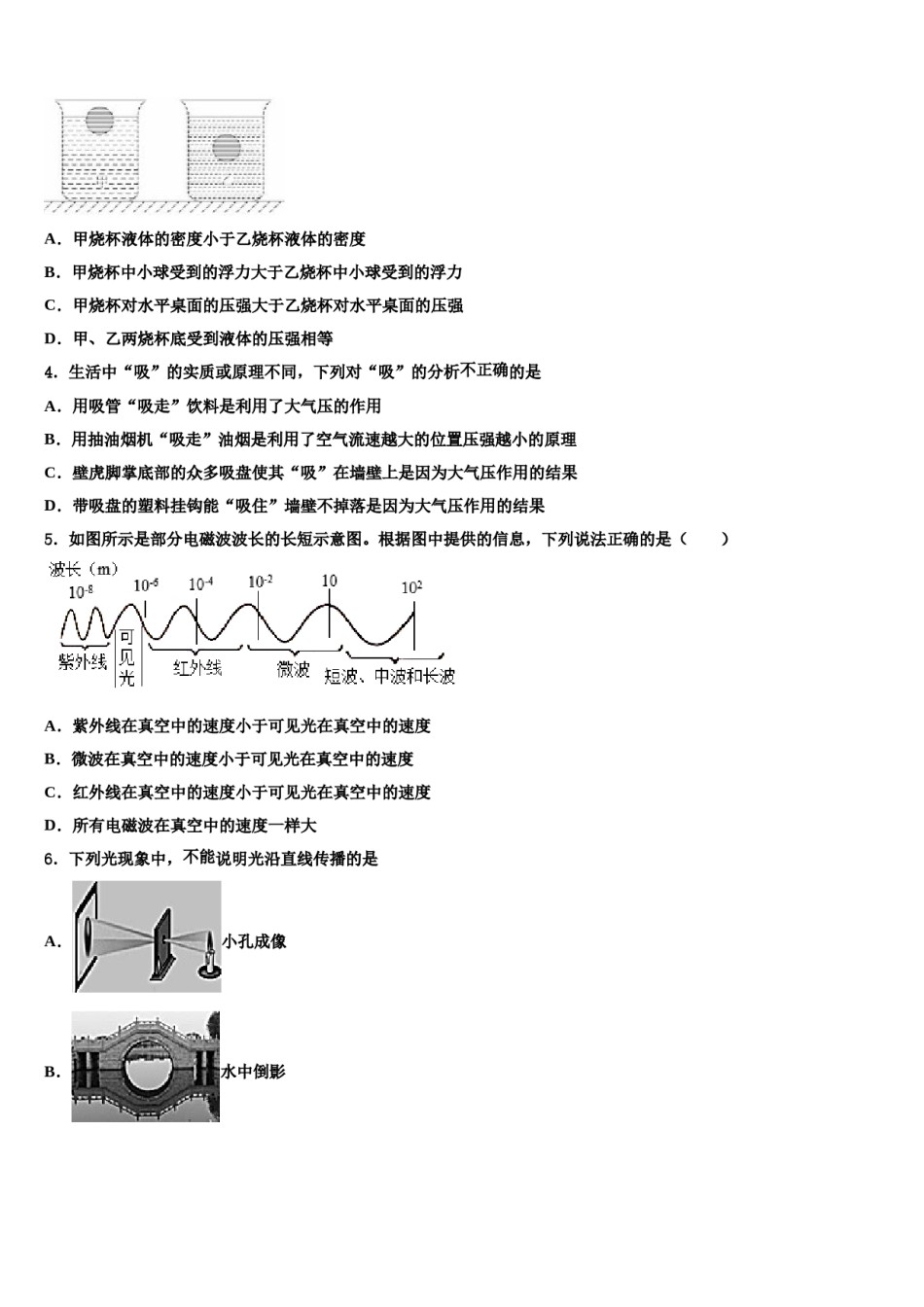 2024届吉林省白山市达标名校中考物理押题试卷含解析.doc_第2页