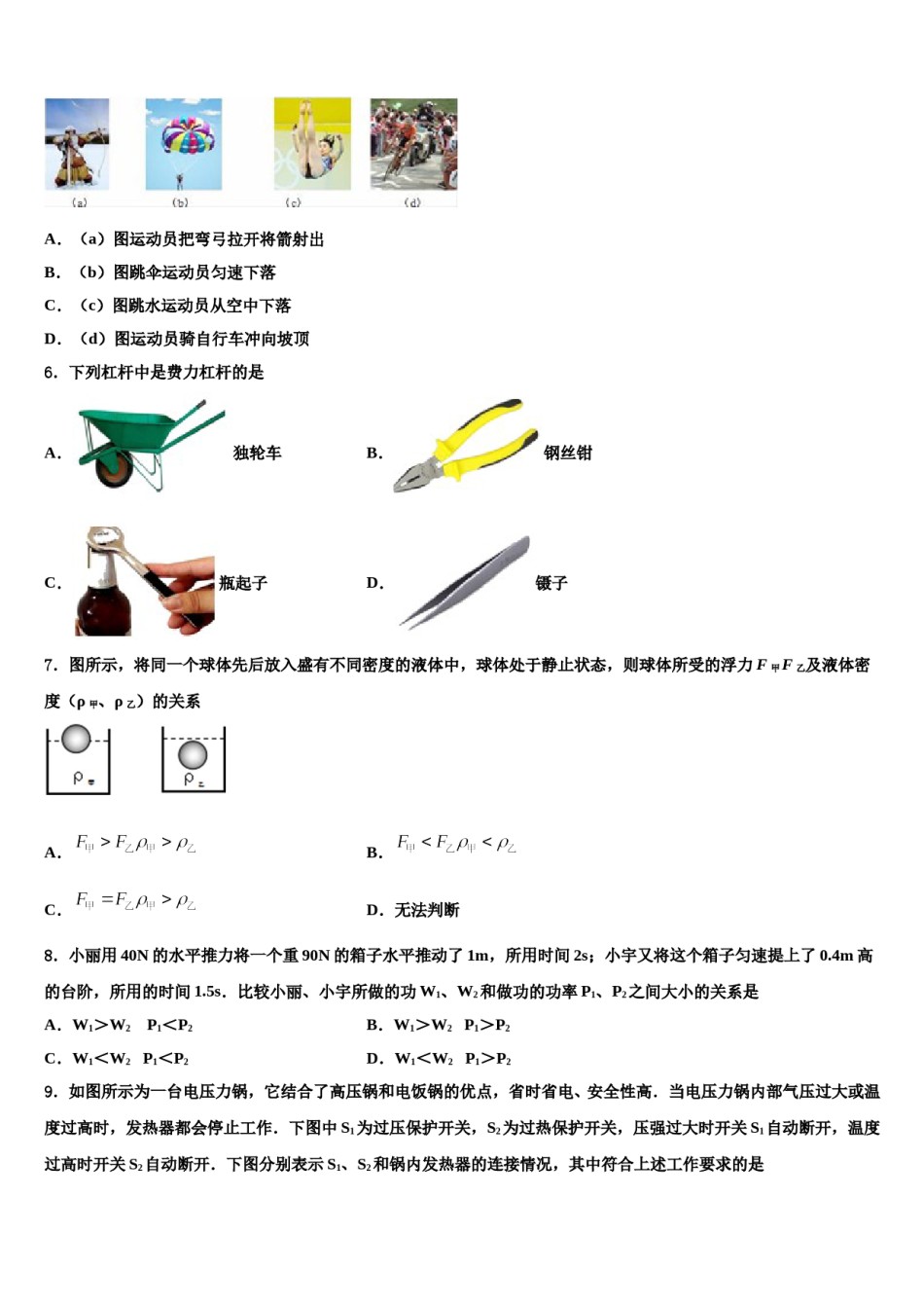 2024届四川省内江市隆昌三中学中考物理猜题卷含解析.doc_第2页