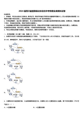 2024届四川省富顺县达标名校中考物理全真模拟试卷含解析.doc