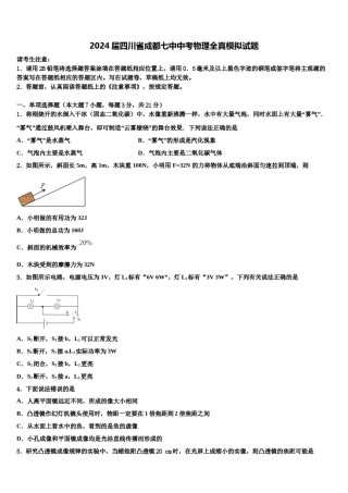 2024届四川省成都七中中考物理全真模拟试题含解析.doc