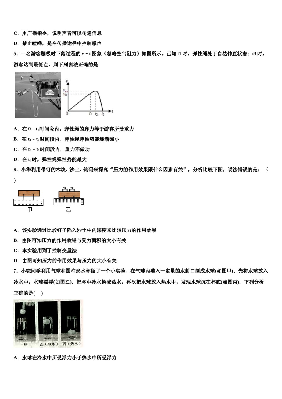 2024届四川省成都市七中中考物理对点突破模拟试卷含解析.doc_第2页