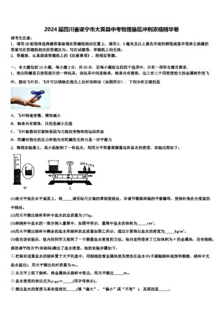 2024届四川省遂宁市大英县中考物理最后冲刺浓缩精华卷含解析.doc
