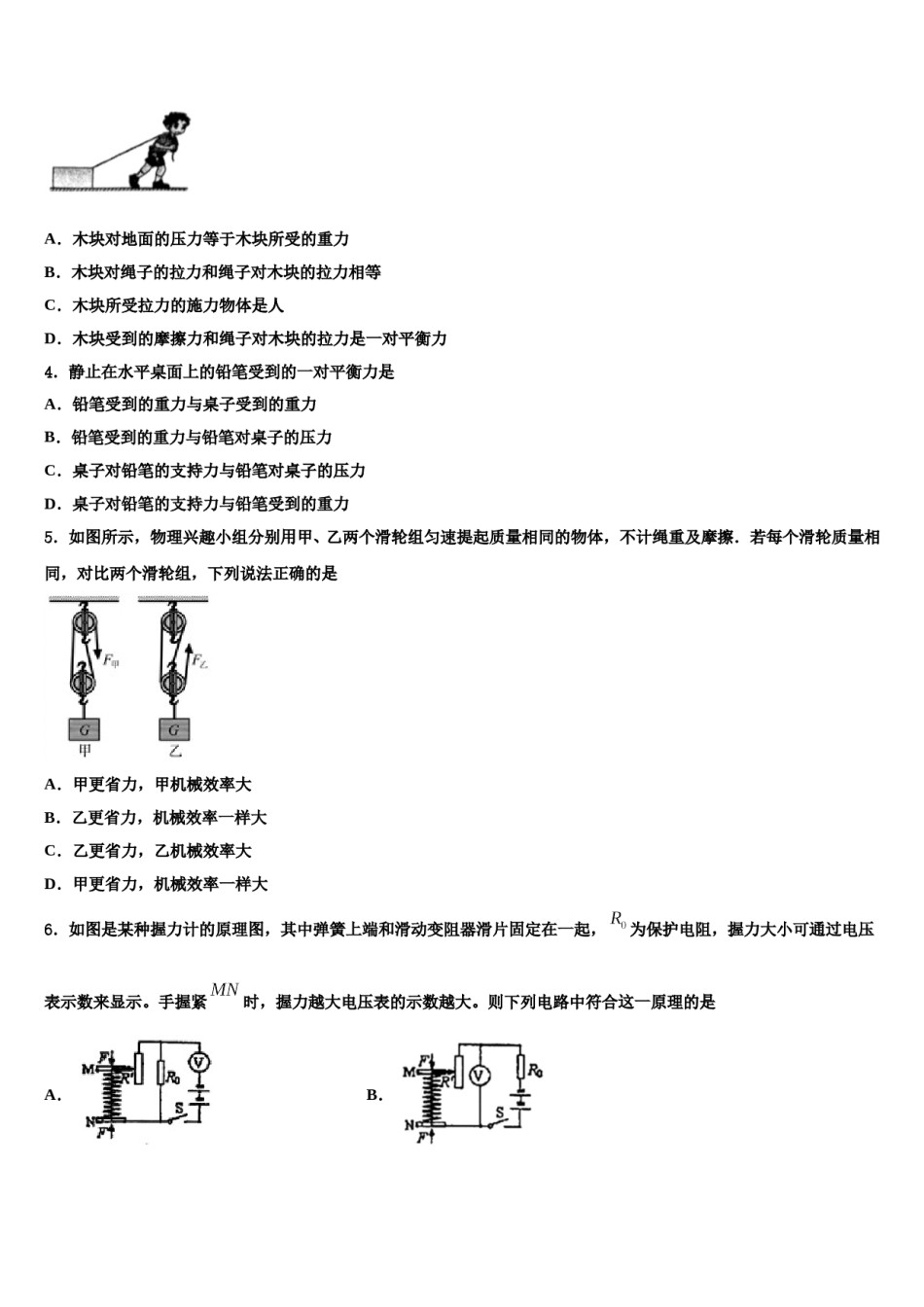 2024届四川省邛崃市中考物理仿真试卷含解析.doc_第2页