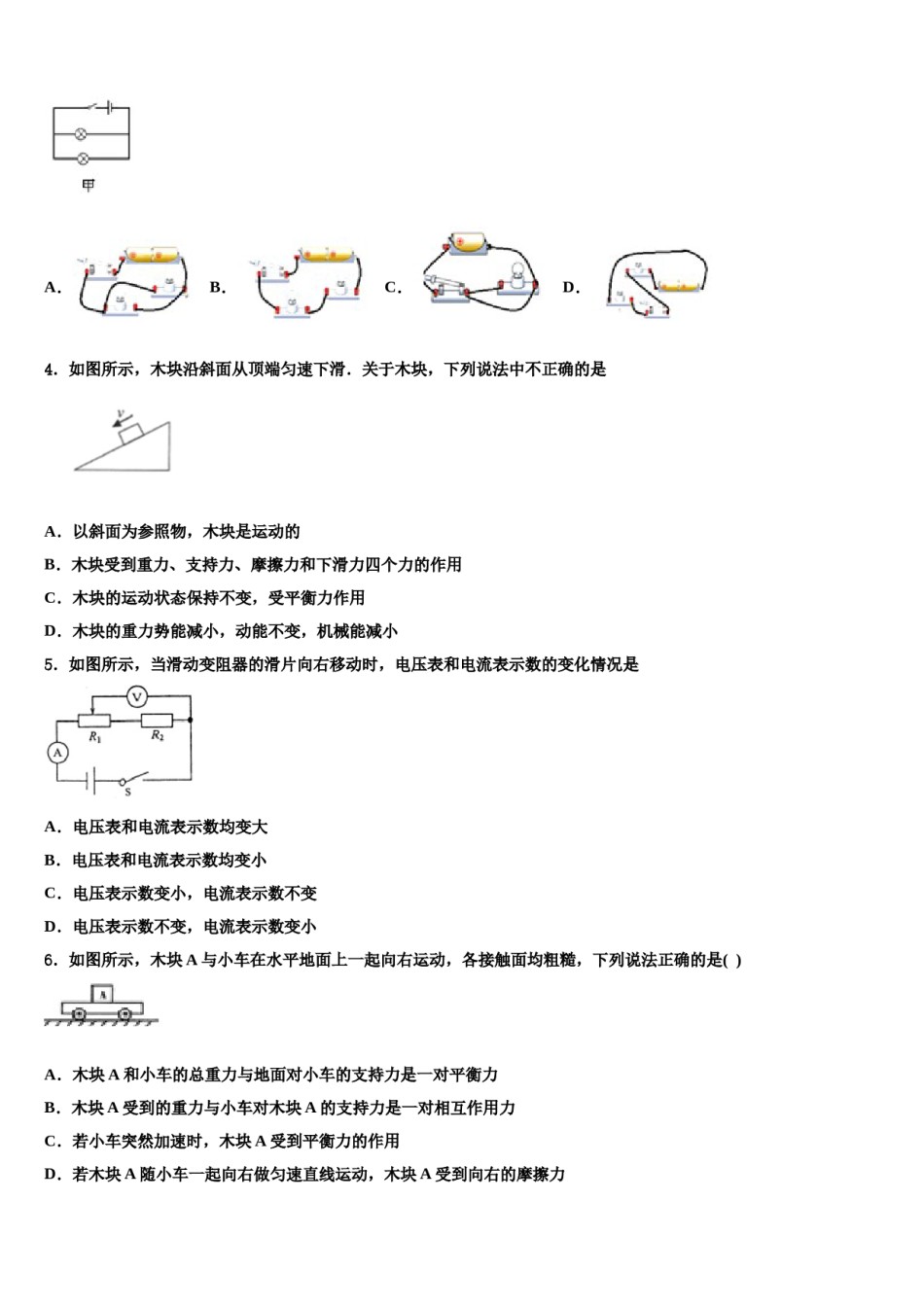 2024届四川省部分地区中考一模物理试题含解析.doc_第2页