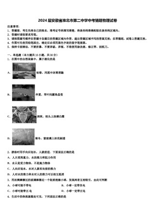 2024届安徽省淮北市第二中学中考猜题物理试卷含解析.doc