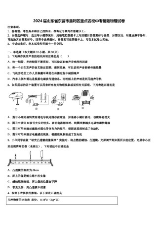 2024届山东省东营市垦利区重点名校中考猜题物理试卷含解析.doc