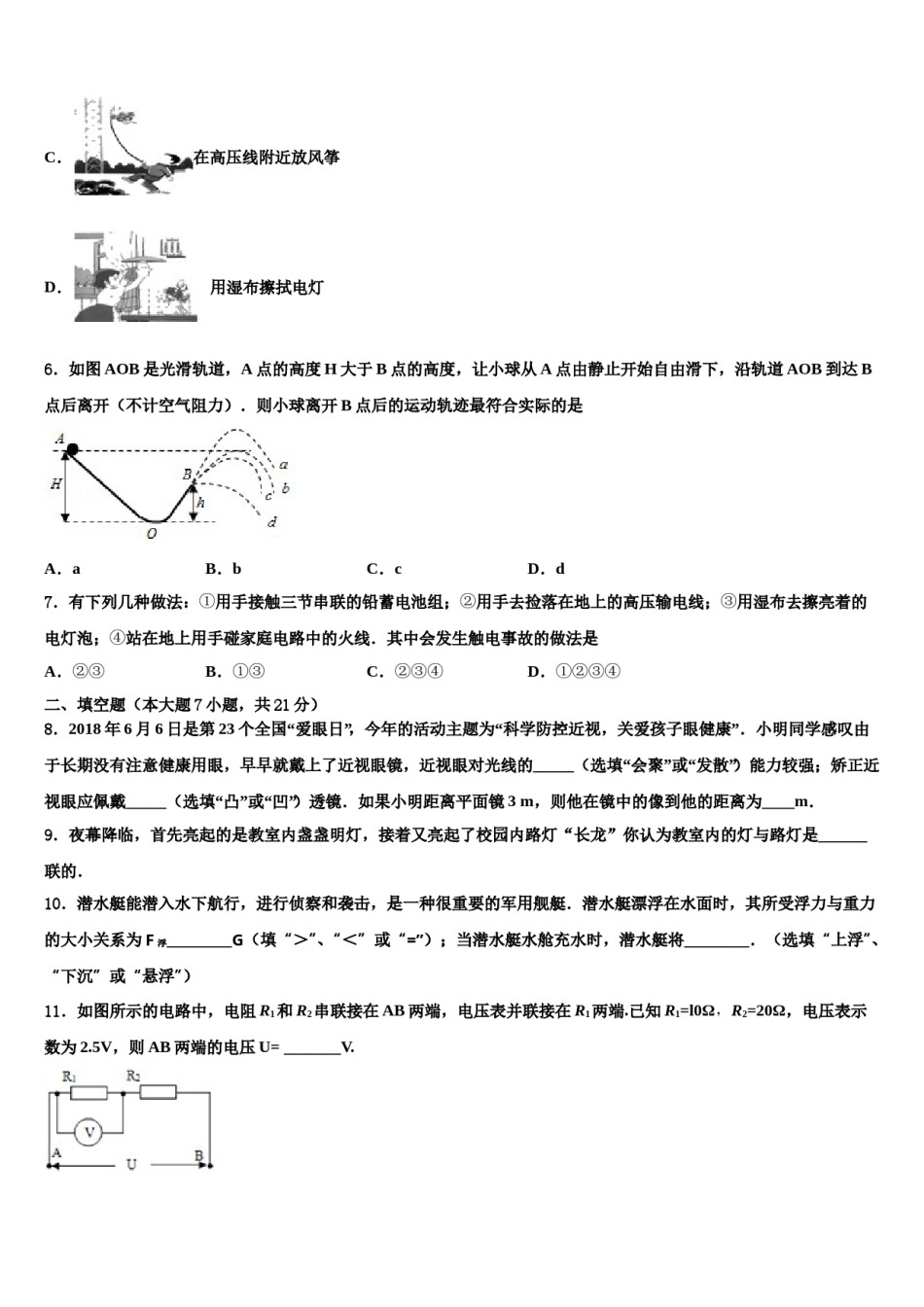 2024届山东省临朐县中考物理押题卷含解析.doc_第2页