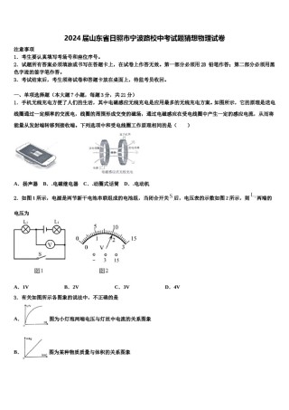 2024届山东省日照市宁波路校中考试题猜想物理试卷含解析.doc