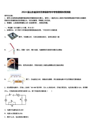2024届山东省滨州无棣县联考中考物理模拟预测题含解析.doc