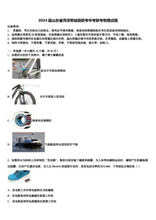 2024届山东省菏泽郓城县联考中考联考物理试题含解析.doc