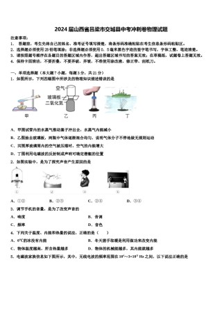 2024届山西省吕梁市交城县中考冲刺卷物理试题含解析.doc