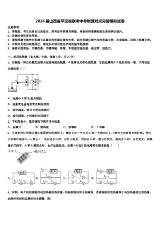 2024届山西省平定县联考中考物理对点突破模拟试卷含解析.doc