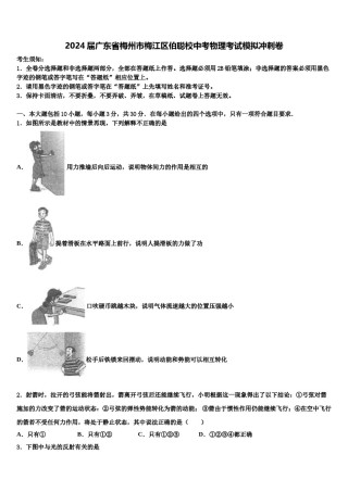 2024届广东省梅州市梅江区伯聪校中考物理考试模拟冲刺卷含解析.doc