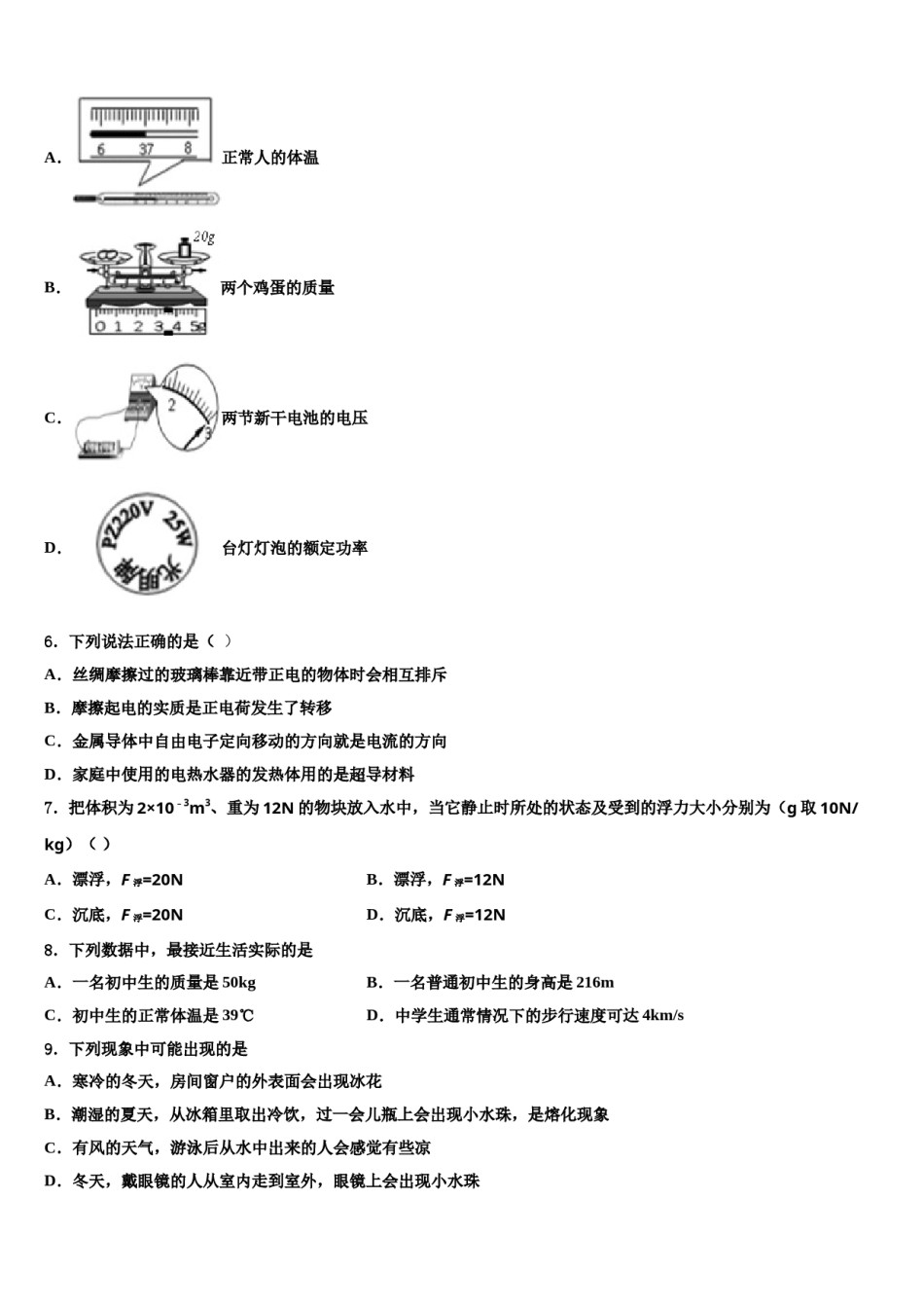 2024届广东省汕头市潮南区博崇实验校中考联考物理试卷含解析.doc_第2页