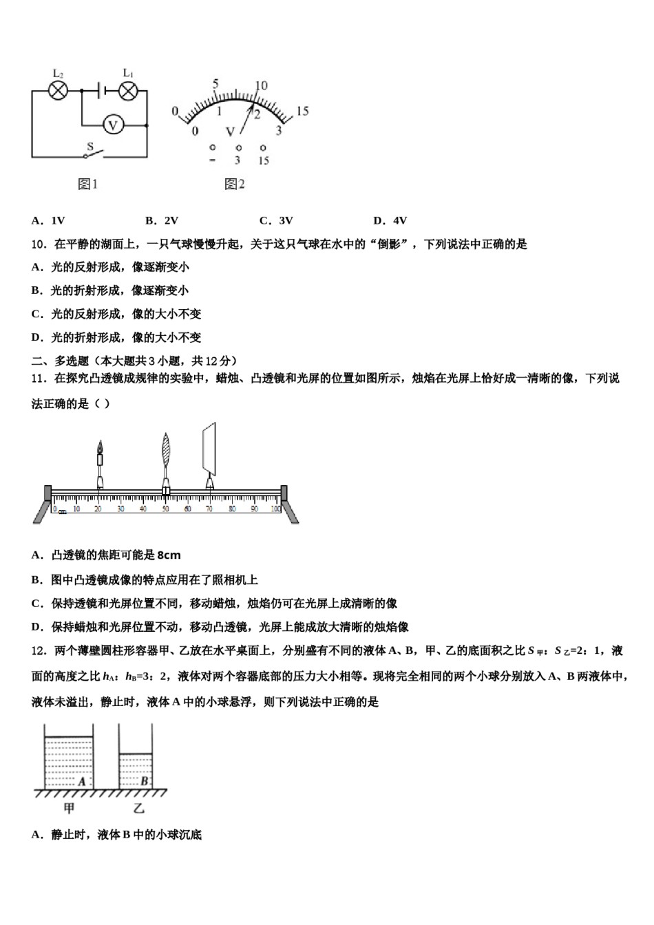 2024届广东省深圳市龙岗区龙岗区横岗六约校中考一模物理试题含解析.doc_第3页