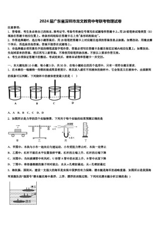 2024届广东省深圳市龙文教育中考联考物理试卷含解析.doc