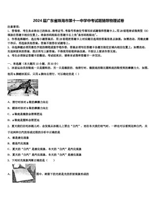 2024届广东省珠海市第十一中学中考试题猜想物理试卷含解析.doc